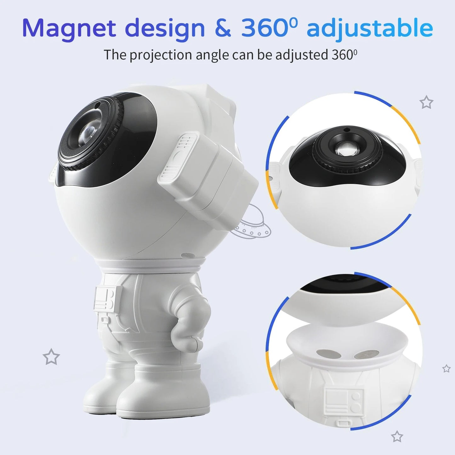 Astronaut sterrenhemel projector magnetisch ontwerp en roteerbaar