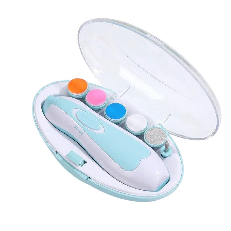 Elektrische baby nageltrimmer in blauw