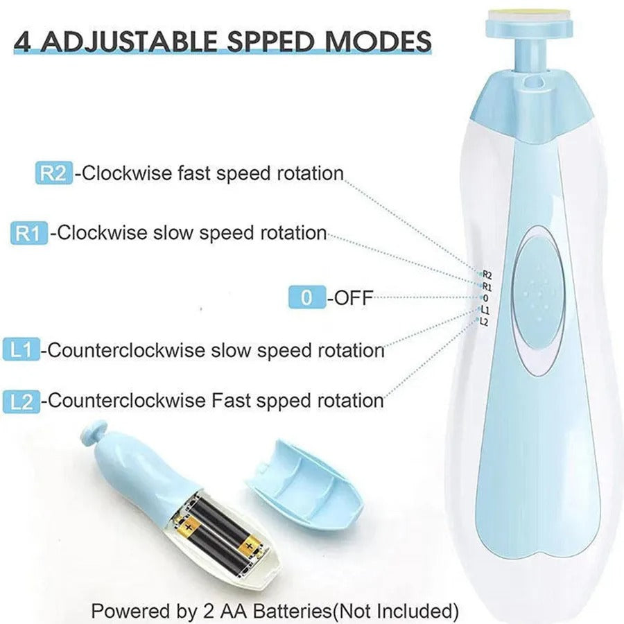 Elektrische baby nageltrimmer met vier snelheden