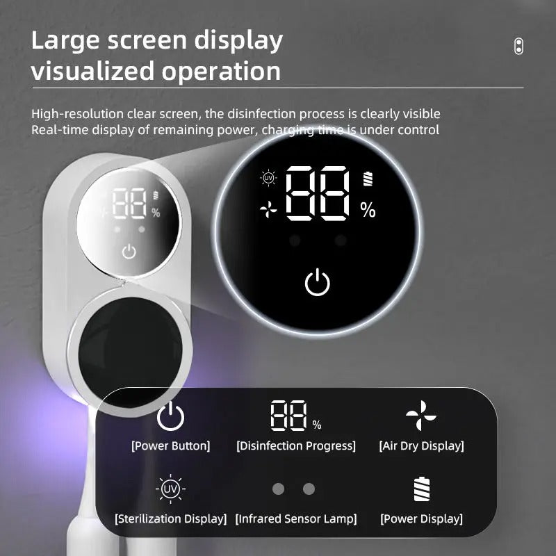 Draagbare UV tandenborstel sterilisator met display