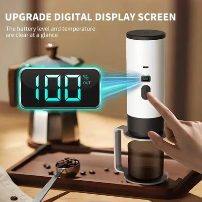 Draagbaar espresso apparaat met display