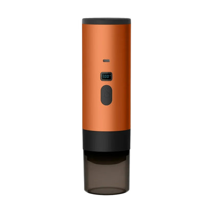 Draagbaar espresso apparaat in oranje