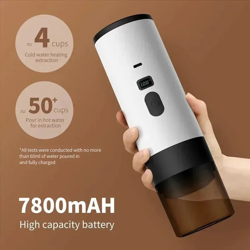 Draagbaar espresso apparaat met sterke batterij