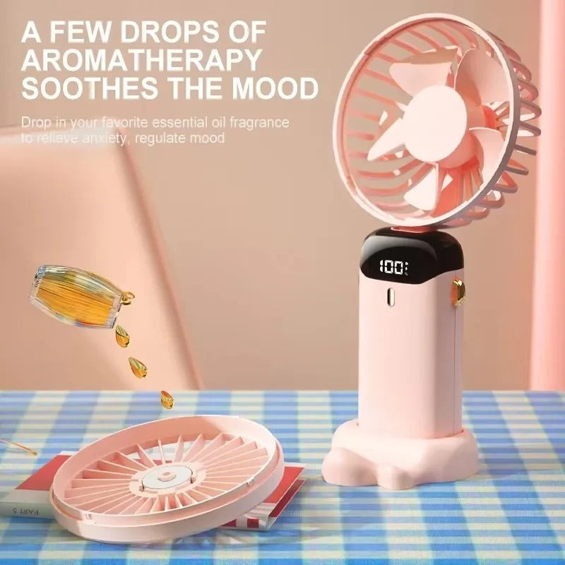 Draagbare miniventilator met aromatherapie