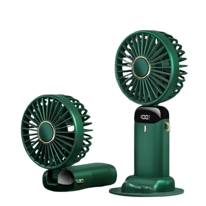 Draagbare miniventilator in groen