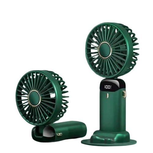 Draagbare miniventilator in groen