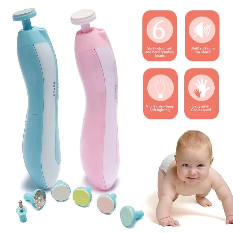 Elektrische baby nageltrimmer in roze en blauw