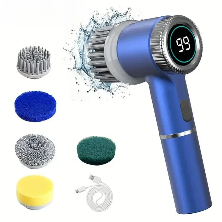 Elektrische schoonmaakborstel in blauw