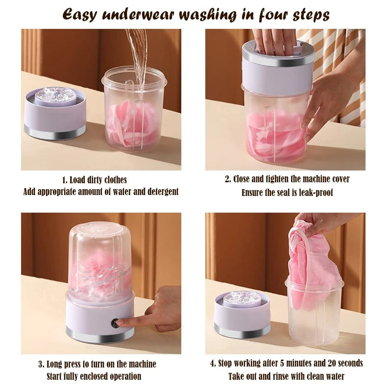 Draagbare mini wasmachine met instructies