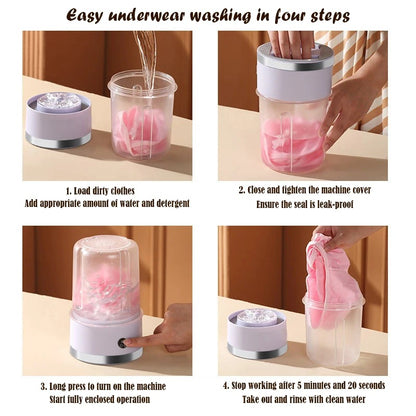 Draagbare mini wasmachine met instructies