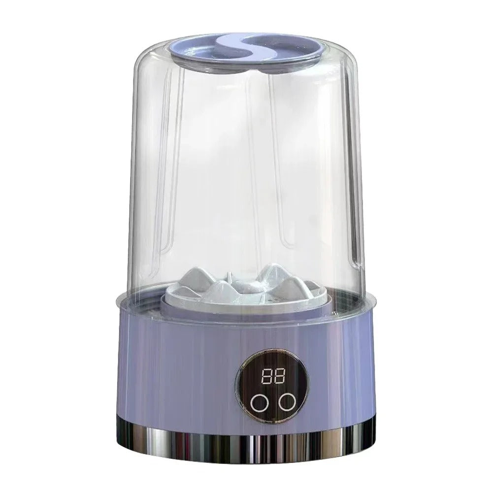 Draagbare mini wasmachine in paars