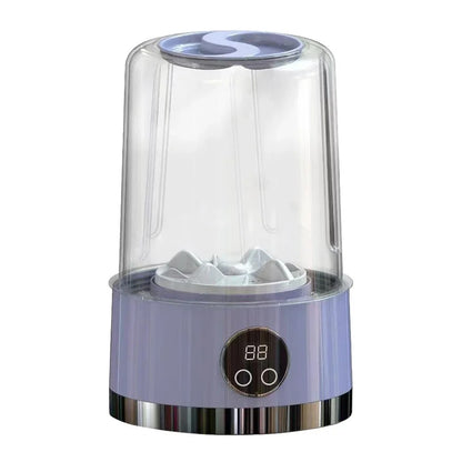 Draagbare mini wasmachine in paars