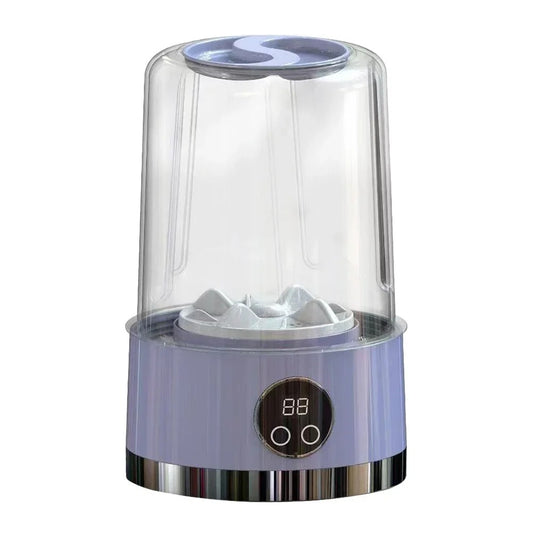 Draagbare mini wasmachine in paars