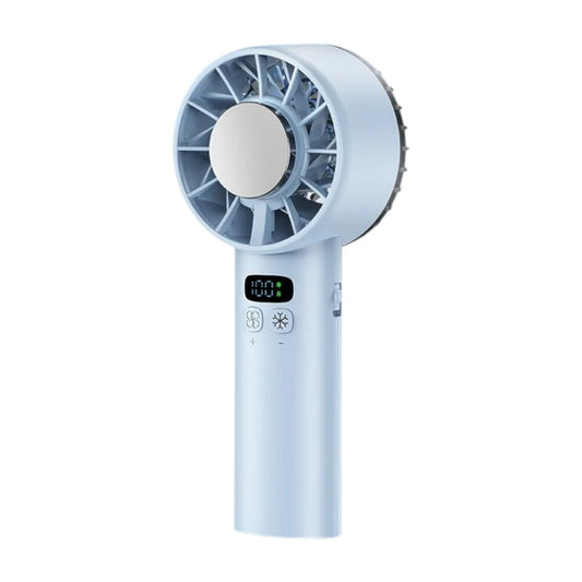 Draagbare ijskompres miniventilator in blauw