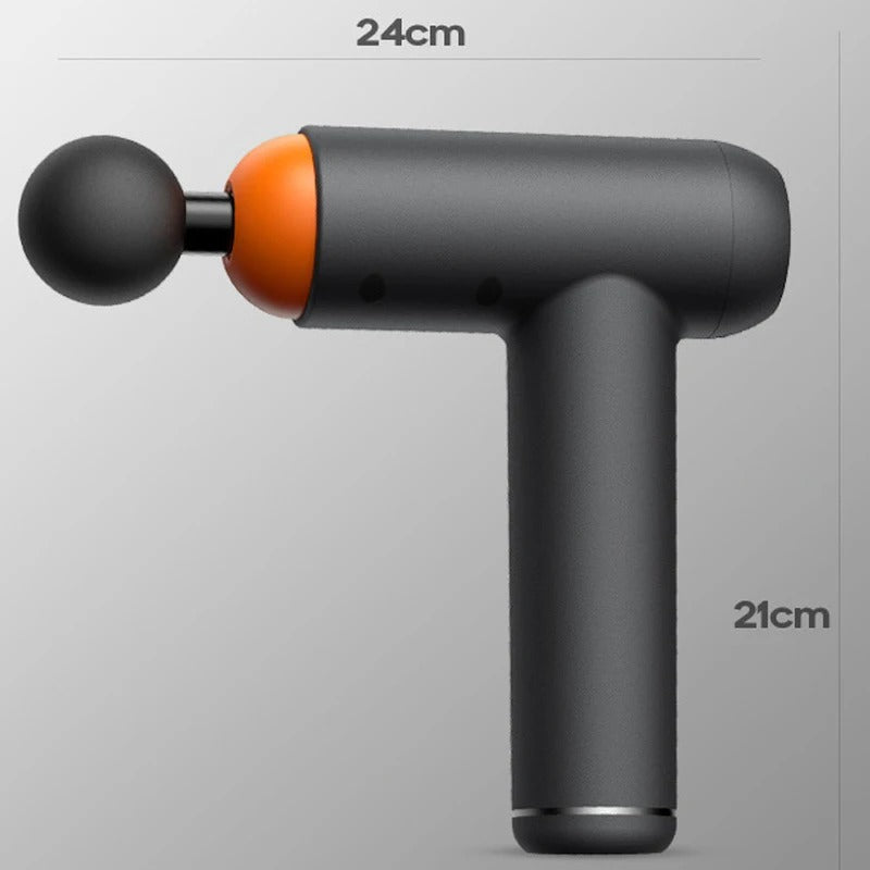 Smart massagepistool met afmetingen