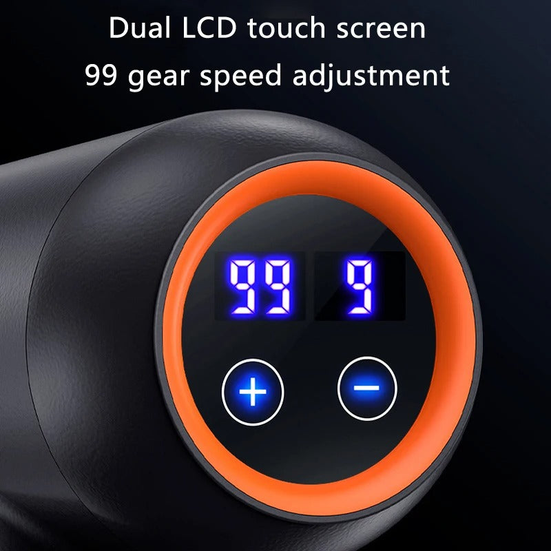 Smart massagepistool met display en touchscreen