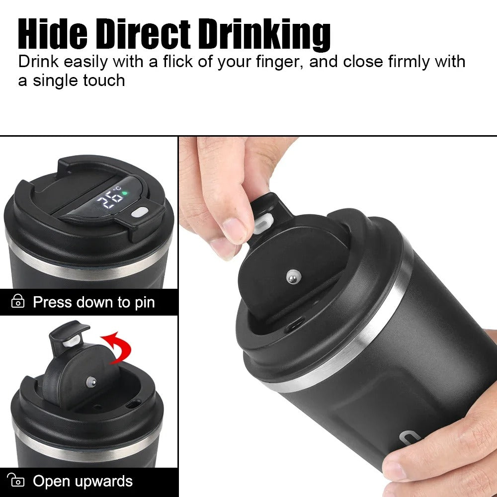 Thermische koffiemok 510ml is makkelijk te gebruiken