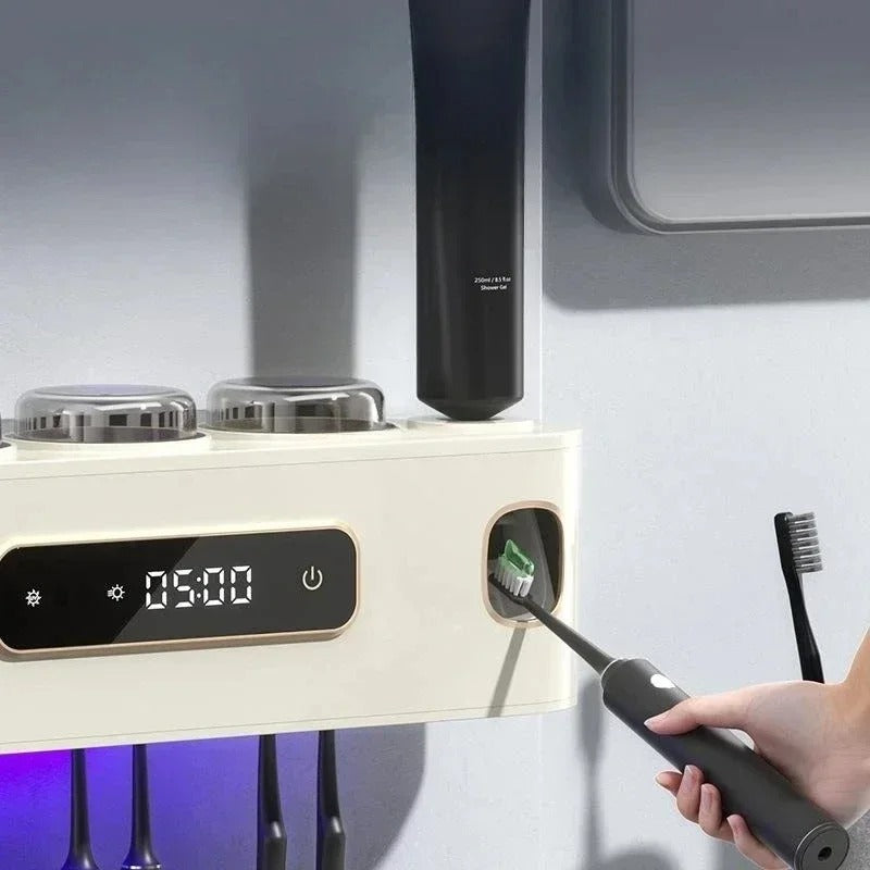 UV tandenborstel sterilisator met tandpasta dispenser
