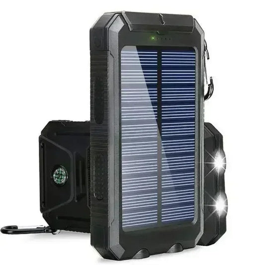 Waterdichte zonne-energie powerbank in zwart